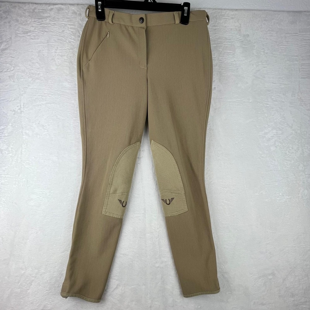 TuffRider Ladies 30 Tan‎ Riding Breeches Knee Patch Stretch 30x26